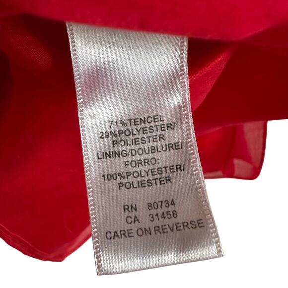 BCBGMaxazria Red Chiffon Blouse - Picture 4 of 7